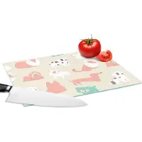 KitchenYeah Glazen Snijplank - 28x20 - Patroon - Hond - Puppy - Jongens - Meisjes - Kinderen - Kids - Snijplanken Glas