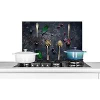 KitchenYeah Spatscherm keuken 60x40 cm - Kookplaat achterwand Thee - Rustiek - Kruiden - Muurbeschermer - Spatwand fornuis - Hoogwaardig aluminium