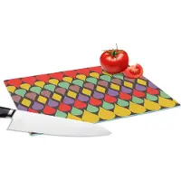 KitchenYeah Glazen Snijplank - 28x20 - Vintage - Retro - Kleuren - Patronen - Snijplanken Glas