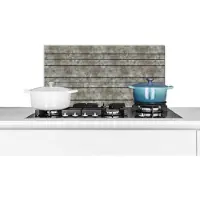 KitchenYeah Spatscherm keuken 60x30 cm - Kookplaat achterwand Retro - Plank - Patronen - Muurbeschermer - Spatwand fornuis - Hoogwaardig aluminium