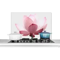 KitchenYeah Spatscherm keuken 80x55 cm - Kookplaat achterwand Bloemen - Roze - Natuur - Botanisch - Muurbeschermer - Spatwand fornuis - Hoogwaardig aluminium