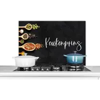 KitchenYeah Spatscherm keuken 90x60 cm - Kookplaat achterwand Mannen - Keukenprins - Quotes - Keuken - Spreuken - Muurbeschermer - Spatwand fornuis - Hoogwaardig aluminium
