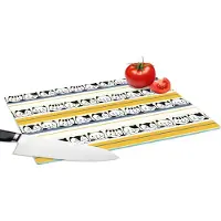 KitchenYeah Glazen Snijplank - 39x28 - Kat - Patronen - Huisdieren - Snijplanken Glas