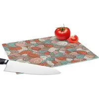 KitchenYeah Glazen Snijplank - 28x20 - Boho - Patroon - Line art - Abstract - Snijplanken Glas