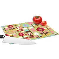 KitchenYeah Glazen Snijplank - 28x20 - Patronen - Bloemen - Kleuren - Snijplanken Glas