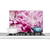 KitchenYeah Spatscherm keuken 90x60 cm - Kookplaat achterwand Bloemen - Roze - Natuur - Muurbeschermer - Spatwand fornuis - Hoogwaardig aluminium