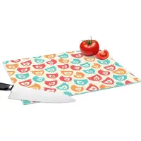 KitchenYeah Glazen Snijplank - 39x28 - Kip - Patroon - Bloemen - Snijplanken Glas