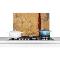 KitchenYeah Spatscherm keuken 70x50 cm - Kookplaat achterwand Industrieel - Roest print - Staal - IJzer - Muurbeschermer - Spatwand fornuis - Hoogwaardig aluminium