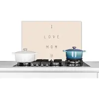 KitchenYeah Spatscherm keuken 60x40 cm - Kookplaat achterwand Spreuken - Quotes - Mama - I love mom - Muurbeschermer - Spatwand fornuis - Hoogwaardig aluminium