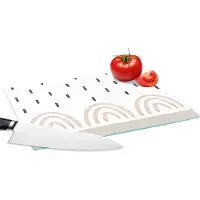KitchenYeah Glazen Snijplank - 28x20 - Regenboog - Pastel - Regen - Snijplanken Glas