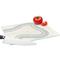 KitchenYeah Glazen Snijplank - 28x20 - Lijn - Abstract - Design - Snijplanken Glas