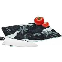 KitchenYeah Glazen Snijplank - 28x20 - Patronen - Dino - Jungle - Jongens - Meisjes - Kinderen - Snijplanken Glas