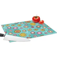 KitchenYeah Glazen Snijplank - 39x28 - Bloemen - Vlinders - Patronen - Snijplanken Glas