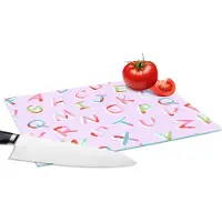 KitchenYeah Glazen Snijplank - 28x20 - Alfabet - Letters - Patroon - Snijplanken Glas