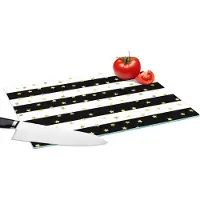 KitchenYeah Glazen Snijplank - 39x28 - Sterren - Goud - Confetti - Patronen - Snijplanken Glas