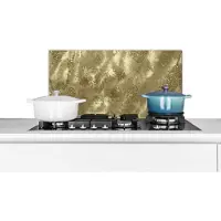KitchenYeah Spatscherm keuken 60x30 cm - Kookplaat achterwand Goud - Glitter - Structuur - Muurbeschermer - Spatwand fornuis - Hoogwaardig aluminium