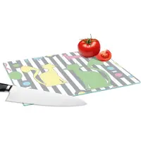 KitchenYeah Glazen Snijplank - 28x20 - Katten - Pastel - Dieren - Snijplanken Glas