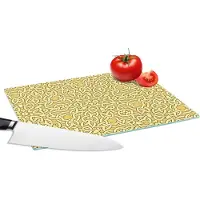 KitchenYeah Glazen Snijplank - 28x20 - Antiek - Goud - Gothic - Patroon - Snijplanken Glas