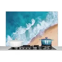 KitchenYeah Spatscherm keuken 120x80 cm - Kookplaat achterwand Strand - Water - Zee - Muurbeschermer - Spatwand fornuis - Hoogwaardig aluminium