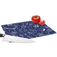 KitchenYeah Glazen Snijplank - 28x20 - Ruimte - Sterren - Patronen - Planeten - Snijplanken Glas