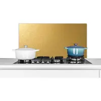 KitchenYeah Spatscherm keuken 80x40 cm - Kookplaat achterwand Goud - Metaal - Luxe - Design - Muurbeschermer - Spatwand fornuis - Hoogwaardig aluminium