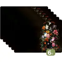 KitchenYeah Placemats - Schilderij - Bloemen - Vaas - Jan Davidsz de Heem - Placemat - Onderlegger - Onderleggers placemats - 45x30 cm