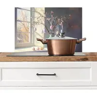 KitchenYeah Spatscherm keuken 60x40 cm - Kookplaat achterwand Stilleven - Vaas - Paastak - Muurbeschermer - Spatwand fornuis - Hoogwaardig aluminium