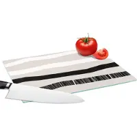 KitchenYeah Glazen Snijplank - 28x20 - Lijn - Pastel - Minimalisme - Patronen - Snijplanken Glas