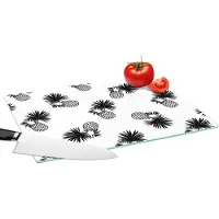 KitchenYeah Glazen Snijplank - 39x28 - Ananas - Patronen - Jungle - Snijplanken Glas