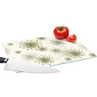 KitchenYeah Glazen Snijplank - 28x20 - Wildbloemen - Patronen - Zaden - Snijplanken Glas