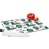 KitchenYeah Glazen Snijplank - 28x20 - Tiener - Zombie - Schoenen - Patronen - Snijplanken Glas