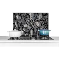 KitchenYeah Spatscherm- Spatwand - Steen - Keuken achterwand - Natuursteen - Koken - Keien - Grijs - 60x40 cm