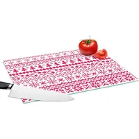 KitchenYeah Glazen Snijplank - 39x28 - Kerst - Patroon - Boom - Snijplanken Glas