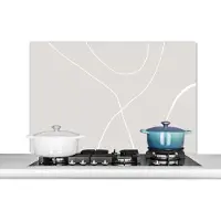 KitchenYeah Spatscherm keuken - Line art - Abstract - Minimalisme - Pastel - Keuken - Spatwand - 100x65 cm - Keuken achterwand