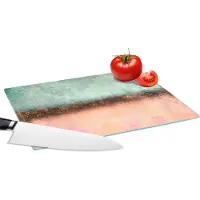 KitchenYeah Glazen Snijplank - 28x20 - Goud - Verf - Abstract - Groen - Roze - Snijplanken Glas