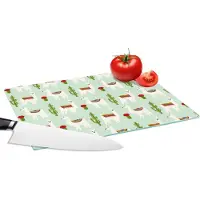 KitchenYeah Glazen Snijplank - 28x20 - Lama - Cactus - Patronen - Snijplanken Glas