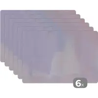 KitchenYeah Placemat - Pastel - Paars - Roze - Verf - 45x30 cm - Onderleggers - Placemats - 6 stuks