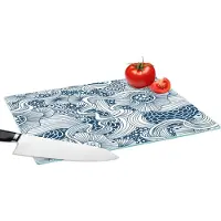 KitchenYeah Glazen Snijplank - 39x28 - Patroon - Bloemen - Botanisch - Snijplanken Glas