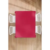 KitchenYeah Tafelkleed - Tafellaken - 130x170 cm - Rood - Effen kleur - Binnen en Buiten