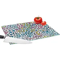 KitchenYeah Glazen Snijplank - 39x28 - Panter - Regenboog - Patroon - Snijplanken Glas