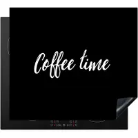 KitchenYeah Inductie beschermer 59x52 cm - Spreuken - Koffie - Coffee time - Quotes - Kookplaataccessoires - Afdekplaat voor kookplaat - Inductiebeschermer - Inductiemat - Inductieplaat mat