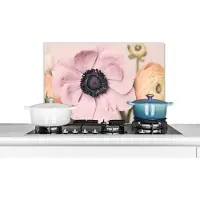 KitchenYeah Spatscherm keuken 60x40 cm - Kookplaat achterwand Bloemen - Natuur - Planten - Muurbeschermer - Spatwand fornuis - Hoogwaardig aluminium