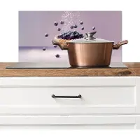 KitchenYeah Spatscherm keuken 70x30 cm - Kookplaat achterwand Eten - Taart - Bessen - Blauw - Muurbeschermer - Spatwand fornuis - Hoogwaardig aluminium