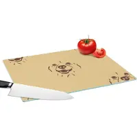 KitchenYeah Glazen Snijplank - 39x28 - Hond - Vintage - Patroon - Jongens - Snijplanken Glas