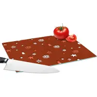 KitchenYeah Glazen Snijplank - 28x20 - Patronen - Sterren - Kerstballen - Snijplanken Glas
