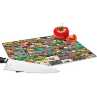 KitchenYeah Glazen Snijplank - 28x20 - Patronen - Gebouwen - Zentangle - Snijplanken Glas