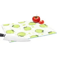 KitchenYeah Glazen Snijplank - 39x28 - Waterverf - Appel - Groen - Patronen - Snijplanken Glas