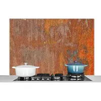 KitchenYeah Spatscherm keuken 120x80 cm - Kookplaat achterwand Roest - IJzer - Industrieel - Oud - Muurbeschermer - Spatwand fornuis - Hoogwaardig aluminium