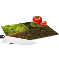 KitchenYeah Glazen Snijplank - 28x20 - Boom - Bos - Herfstbladeren - Snijplanken Glas
