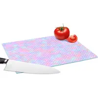 KitchenYeah Glazen Snijplank - 28x20 - Design - Geometrie - Roze - Snijplanken Glas